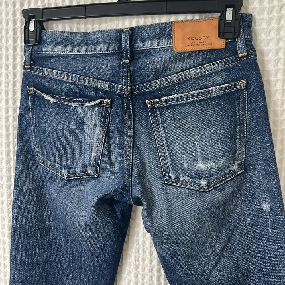Moussy Distressed Button Fly Jeans Size 25 - Picture 5 of 9
